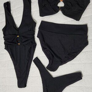 Toluca Swim - Bikini Sets - Onyx Ribbed